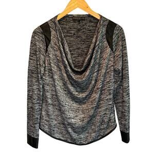 Generation Love Space Dye Shawl Neck Long Sleeve Top - size Small